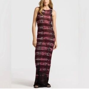 Cotton Citizen Burgundy Black Maxi Dress - Size Small